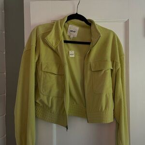 Aerie corduroy crop jacket in Chartreuse